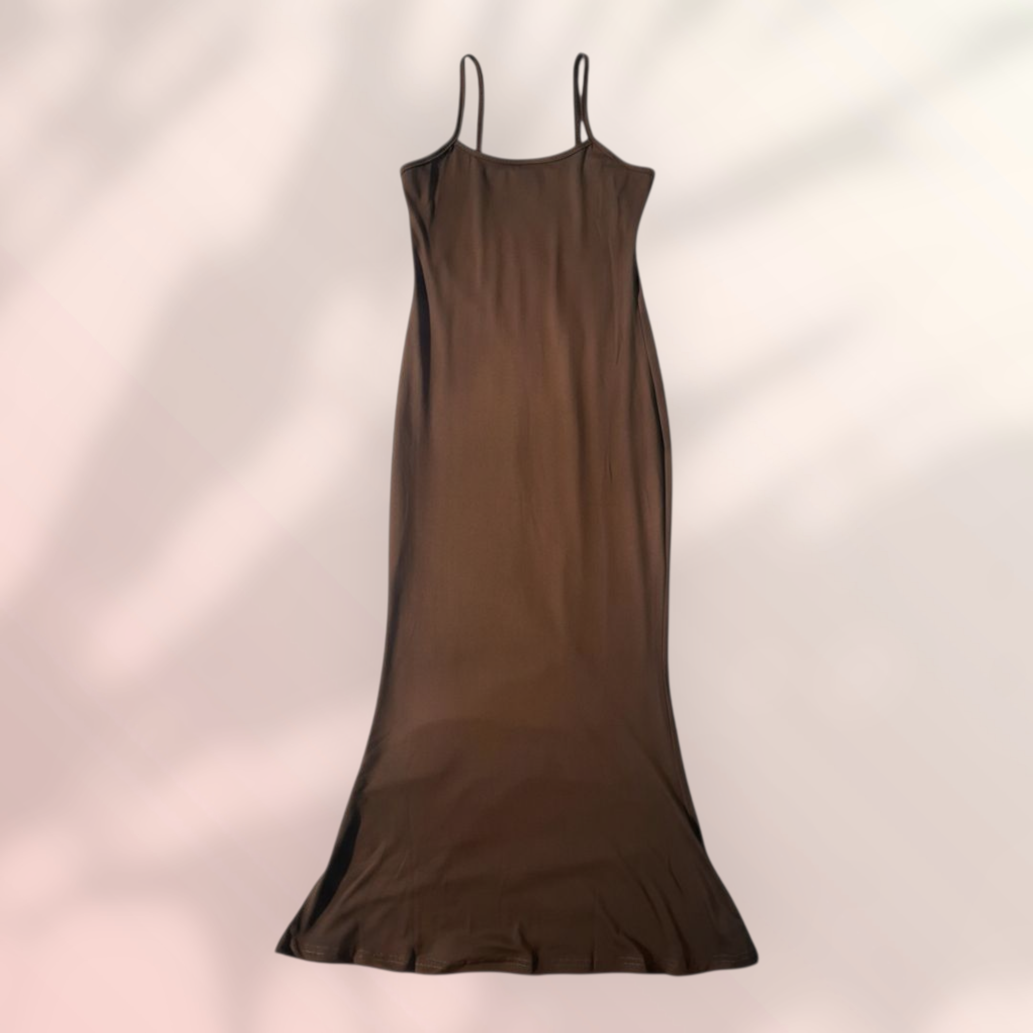 Vestido forma de sirena marron claro talla S